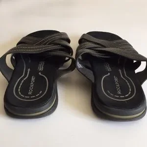 ROCKPORT DMX Leather Sandals Black w/ White Stitching Rockport | Shoes | Rockport Dmx Leather Sandals Black W  main image 4